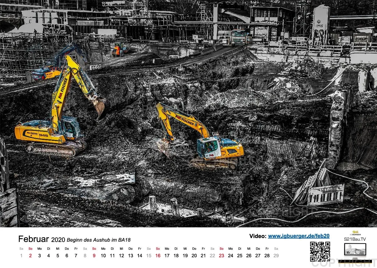 Stuttgart 21 Videokalender A3 Feb 2020-Feb 2021
