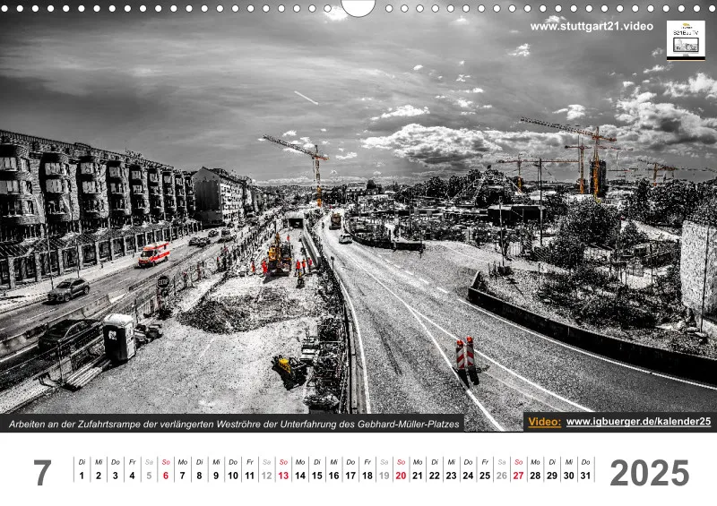 Stuttgart 21 Videokalender A3 2025