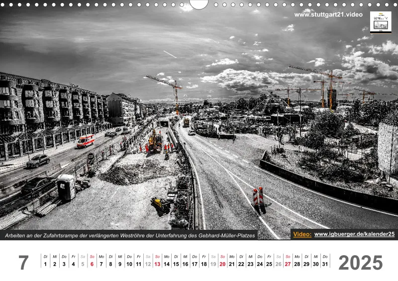 Stuttgart 21 Videokalender A3 2025