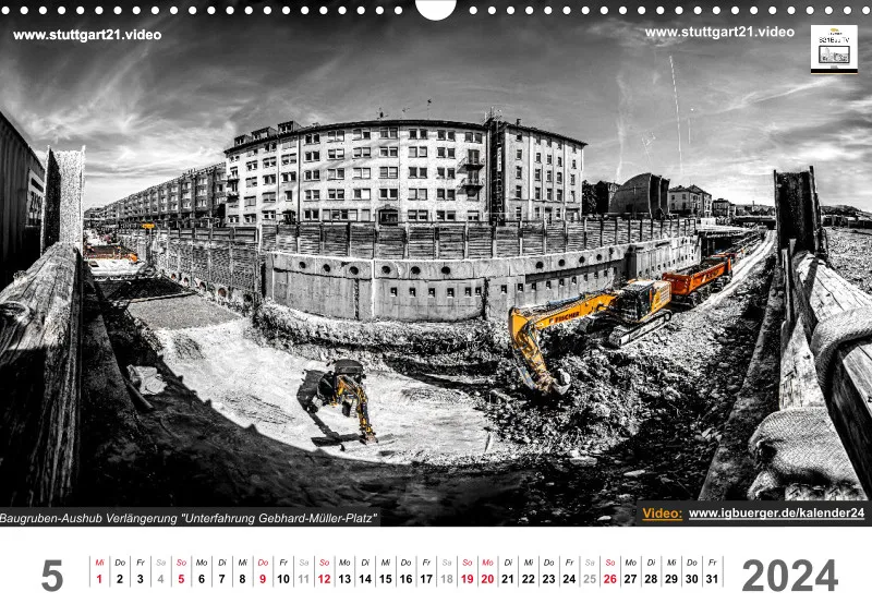 Stuttgart 21 Videokalender A3 2024