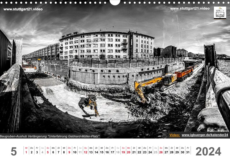 Stuttgart 21 Videokalender A3 2024