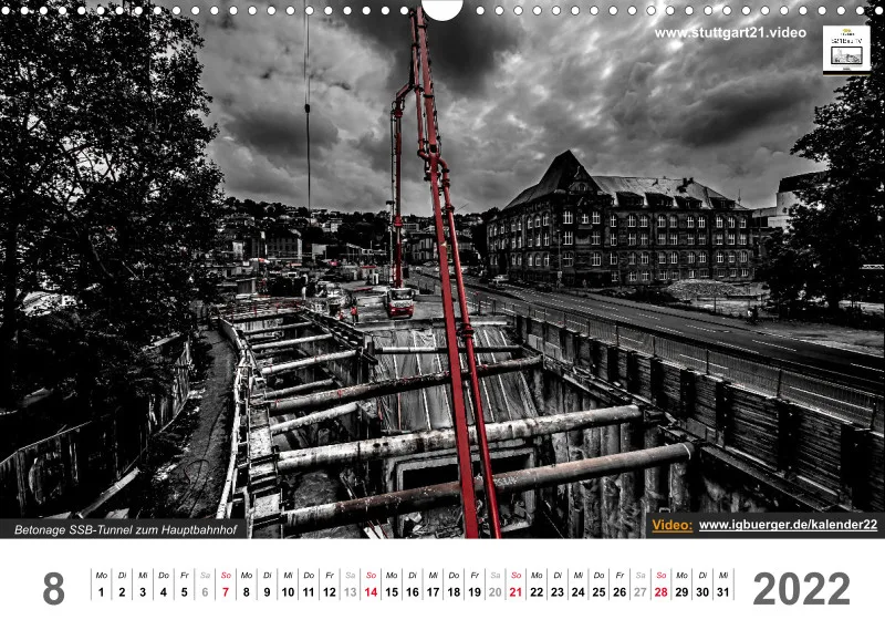 Stuttgart 21 Videokalender A3 2022 300DPI