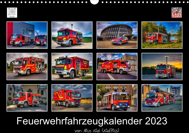 Feuerwehrfahrzeugkalender 2023; DIN A3; von KielPics