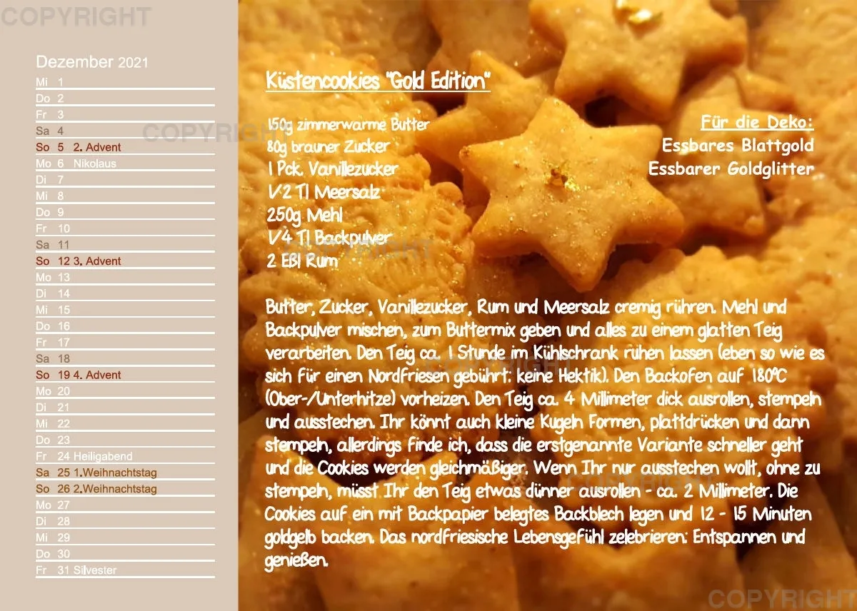 Küstencookies Rezeptkalender 2021