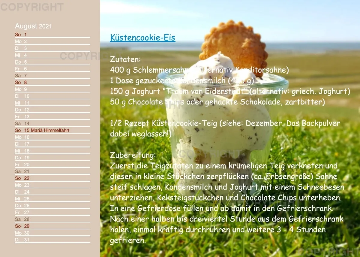 Küstencookies Rezeptkalender 2021