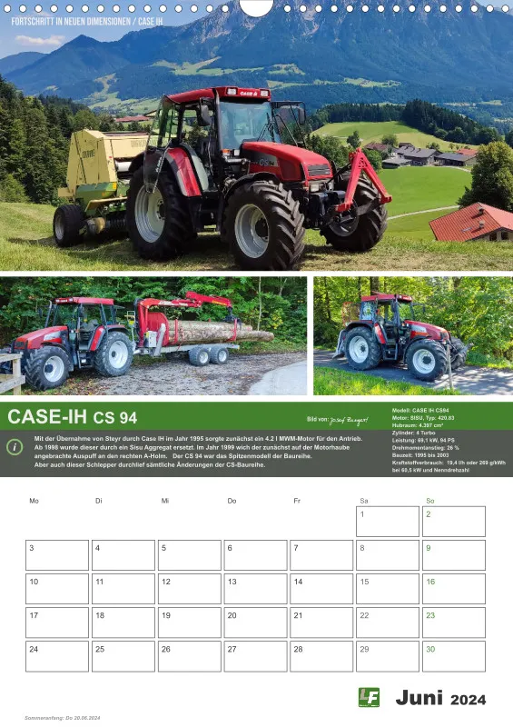 Landtechnik-Kalender 2024 / DIN-A3 Hochformat mit Terminfeld
