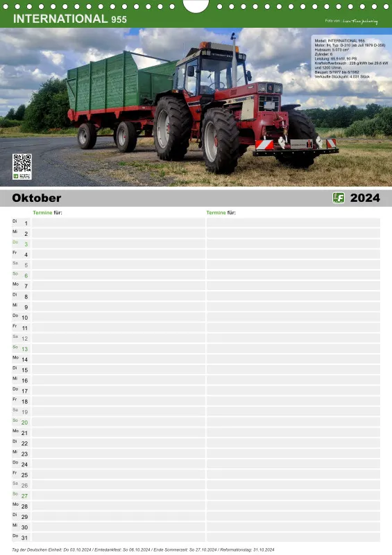 Familienkalender 2024 / 2 Spalten