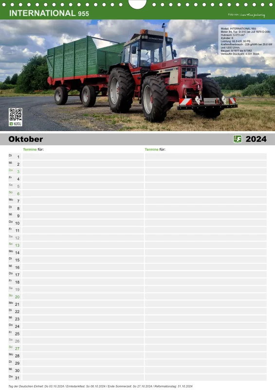 Familienkalender 2024 / 2 Spalten