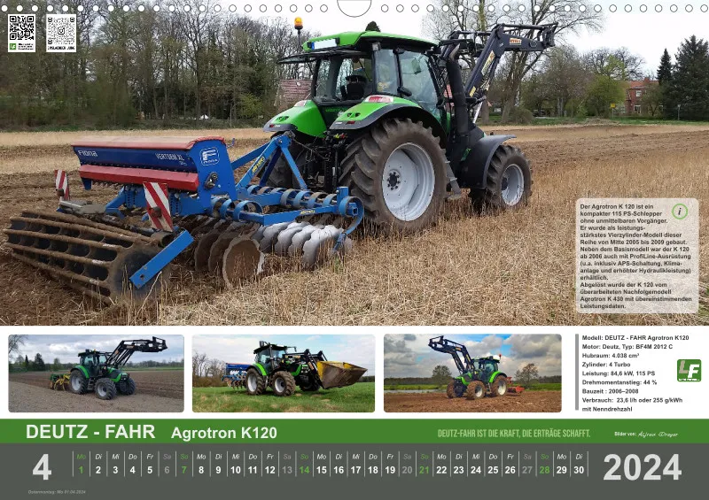 Landtechnik-Kalender 2024 / DIN-A3, Quer