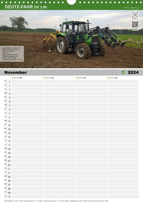 Familienkalender 2024 /4 Spalten