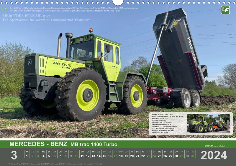 Landtechnik-Kalender 2024 / DIN-A3, Quer