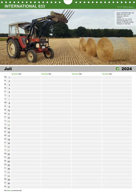 Familienkalender 2024 /4 Spalten