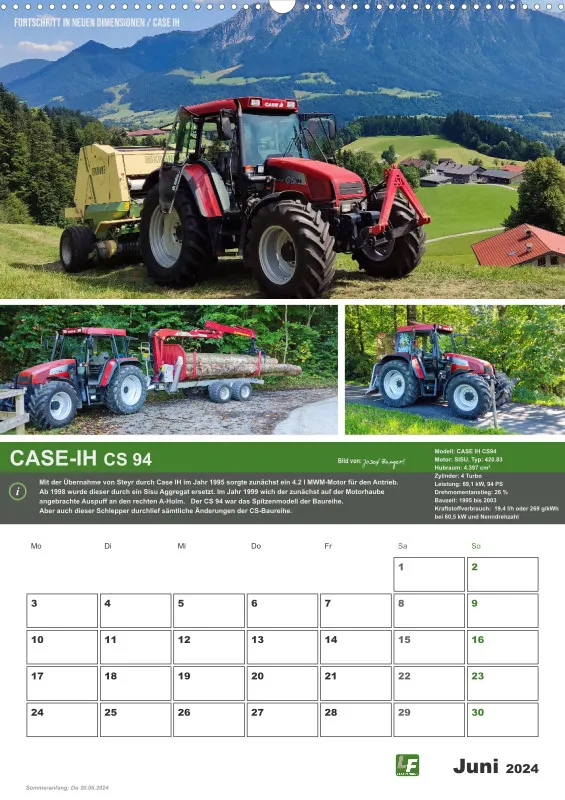 Landtechnik-Kalender 2024 / DIN-A2 Hochformat mit Terminfeld