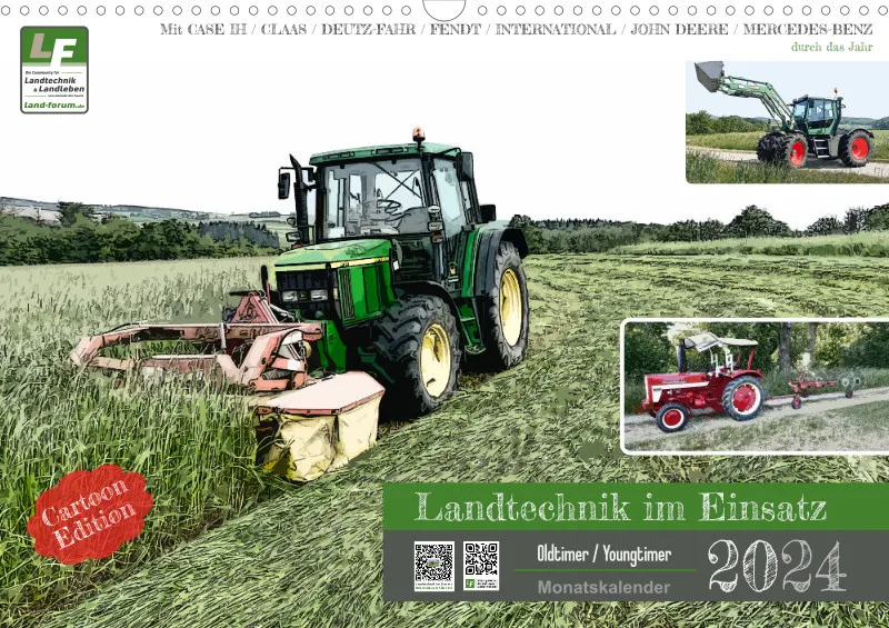 Cartoon-Kalender 2024 / DIN-A3, Querformat