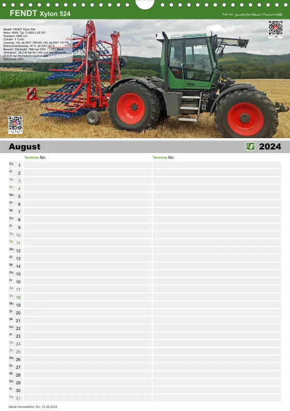 Familienkalender 2024 / 2 Spalten