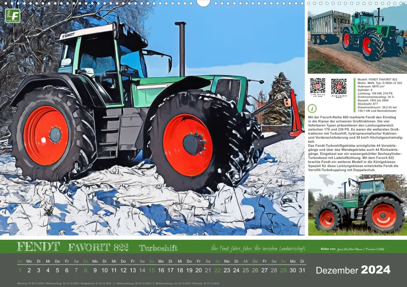 Cartoon-Kalender 2024 / DIN-A2 Quer