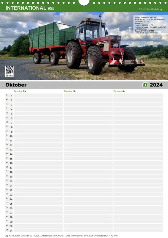 Familienkalender 2024 / 3 Spalten