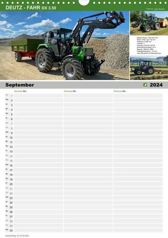 Familienkalender 2024 / 3 Spalten