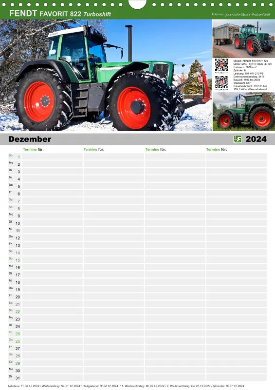 Familienkalender 2024 /4 Spalten