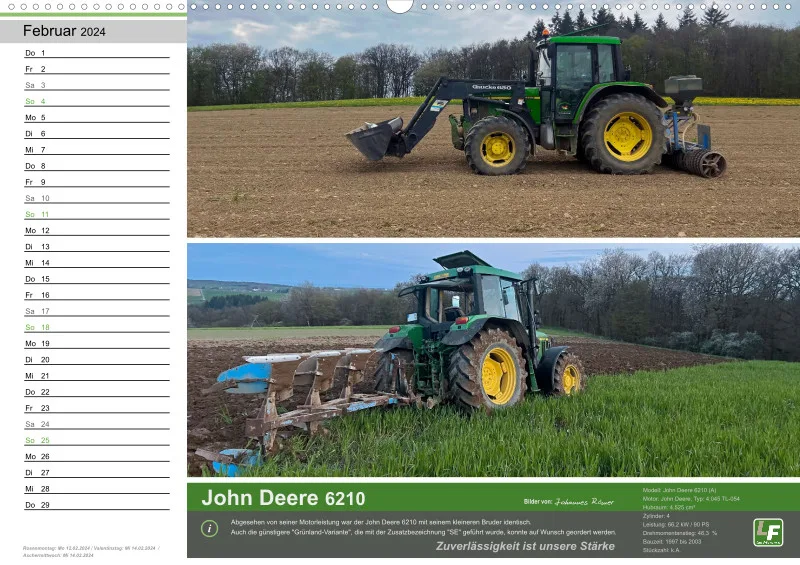Landtechnik-Kalender 2024 / A2 Quer mit Terminfeld