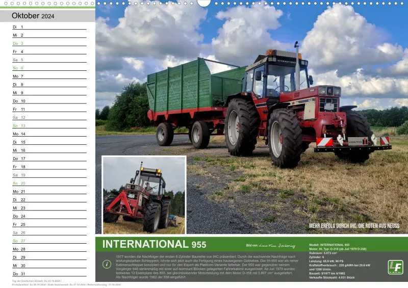 Landtechnik-Kalender 2024 / A2 Quer mit Terminfeld