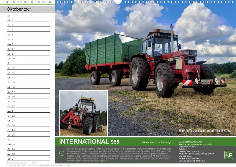 Landtechnik-Kalender 2024 / A2 Quer mit Terminfeld