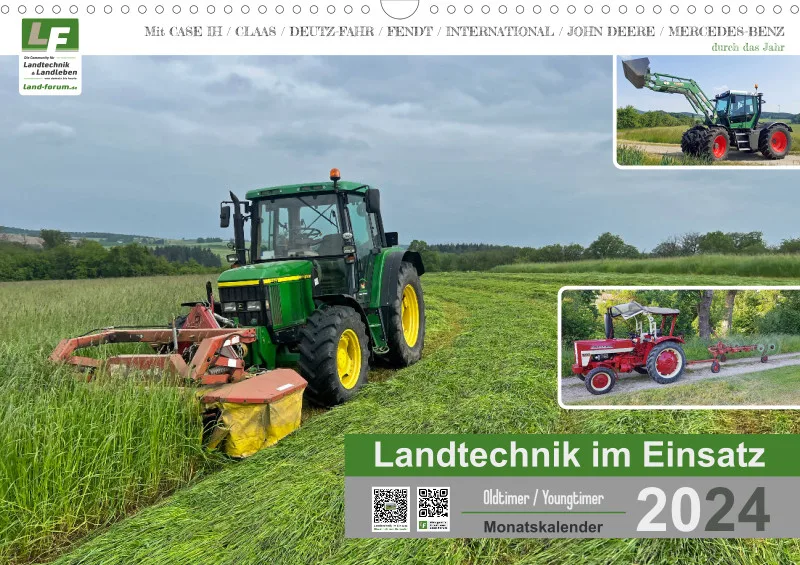 Landtechnik-Kalender 2024 / DIN-A3, Quer mit Terminfeld