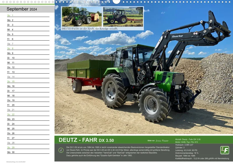 Landtechnik-Kalender 2024 / A2 Quer mit Terminfeld