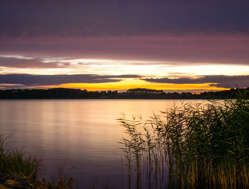 Foto-Leinwand / Usedom_Sonnenuntergang Braun