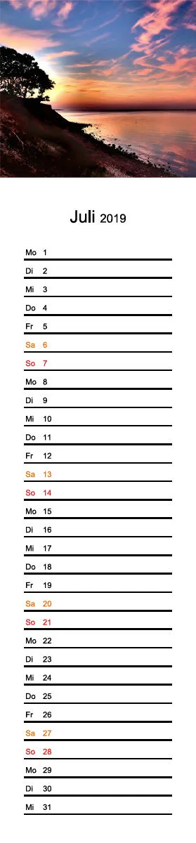 2019 (Design 18') Streifenkalender