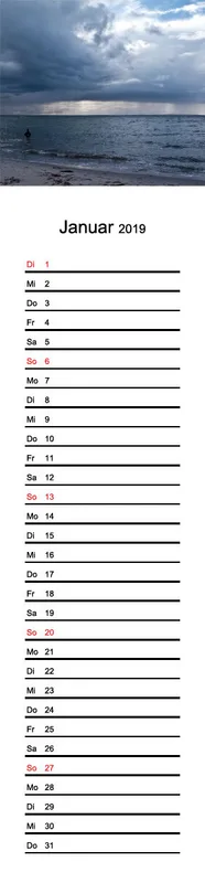 2019 (Design 16') Streifenkalender