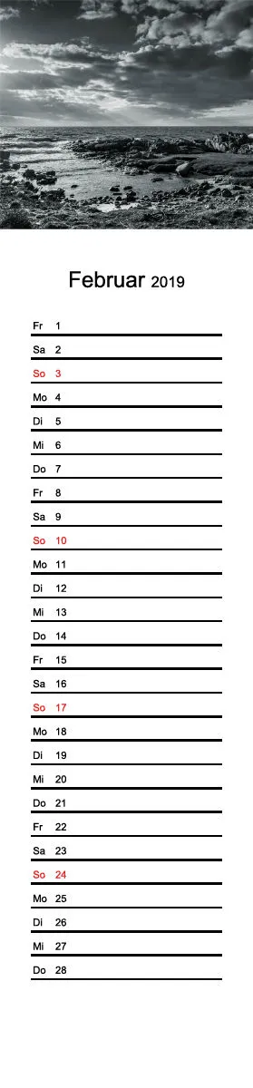2019 (Design 16') Streifenkalender