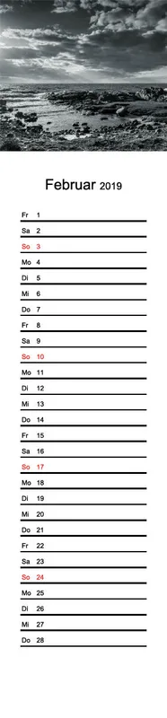 2019 (Design 16') Streifenkalender