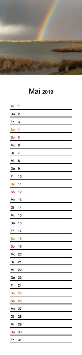 2019 (Design 18') Streifenkalender