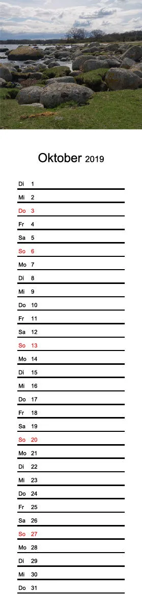 2019 (Design 15') Streifenkalender