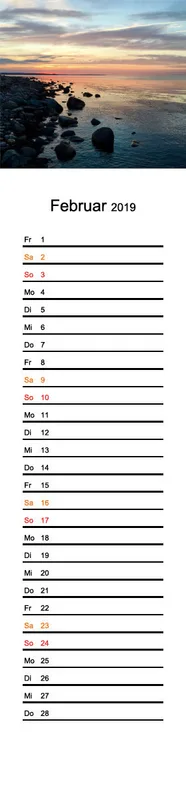 2019 (Design 17') Streifenkalender