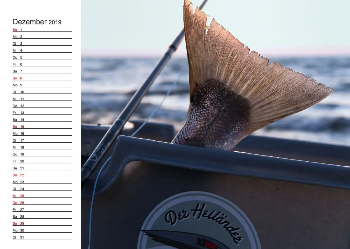 2019 (Design 17') Wandkalender mit weißem Kalendarium links