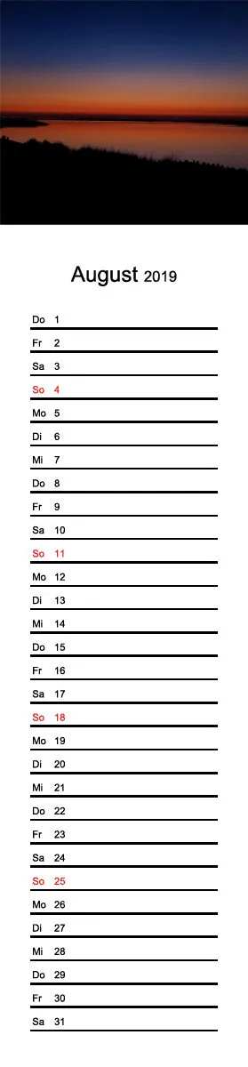 2019 (Design 15') Streifenkalender