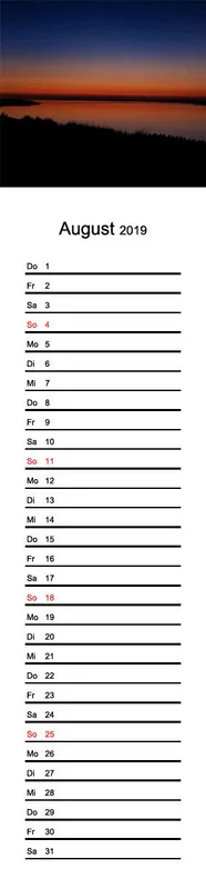 2019 (Design 15') Streifenkalender