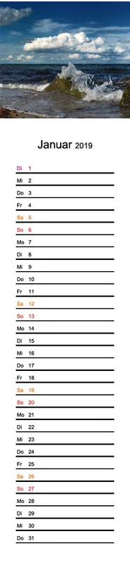 2019 (Design 17') Streifenkalender