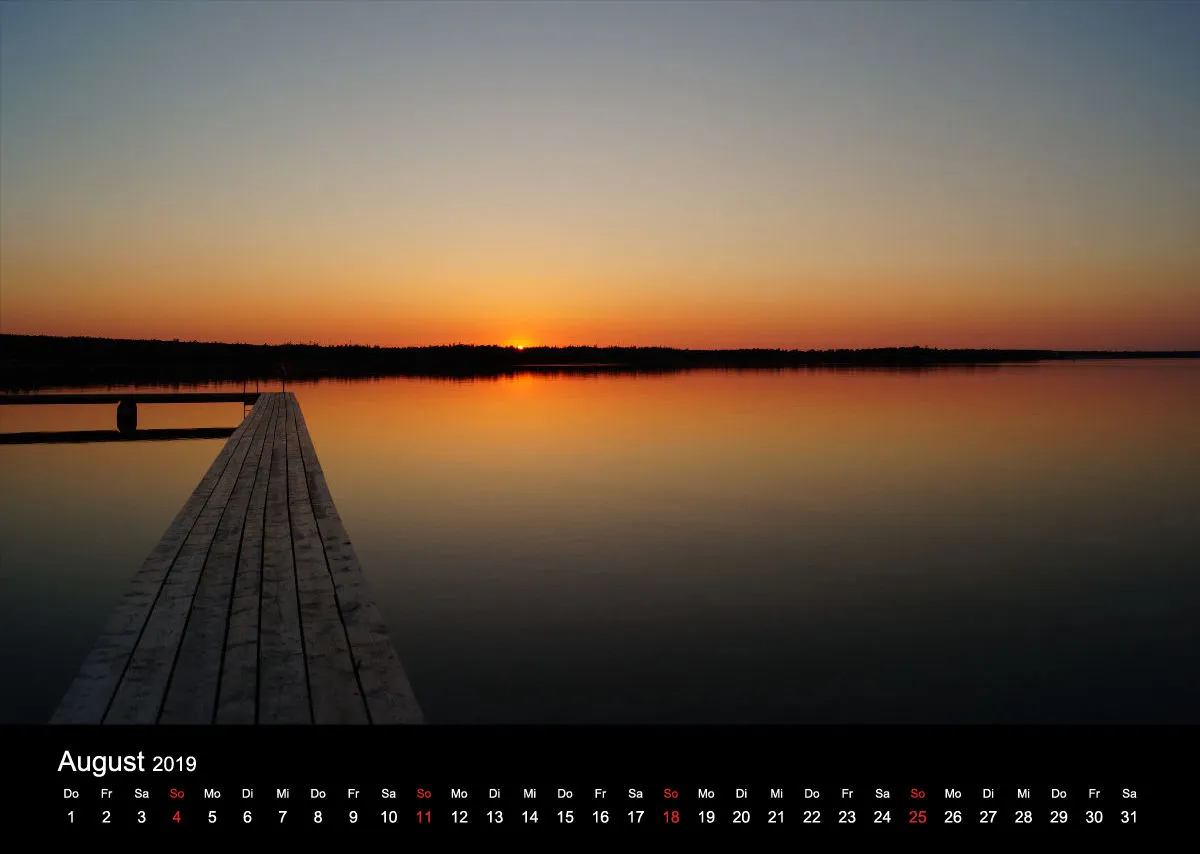 2019 (Design 17`) Wandkalender mit schwarzem Kalendarium