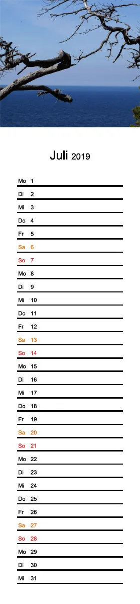 2019 (Design 17') Streifenkalender