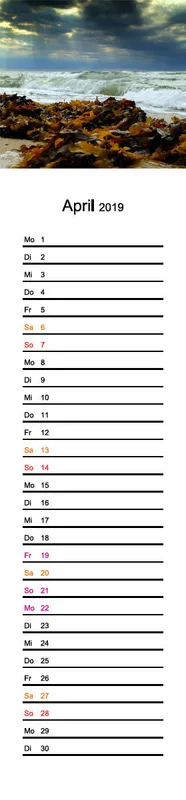 2019 (Design 17') Streifenkalender