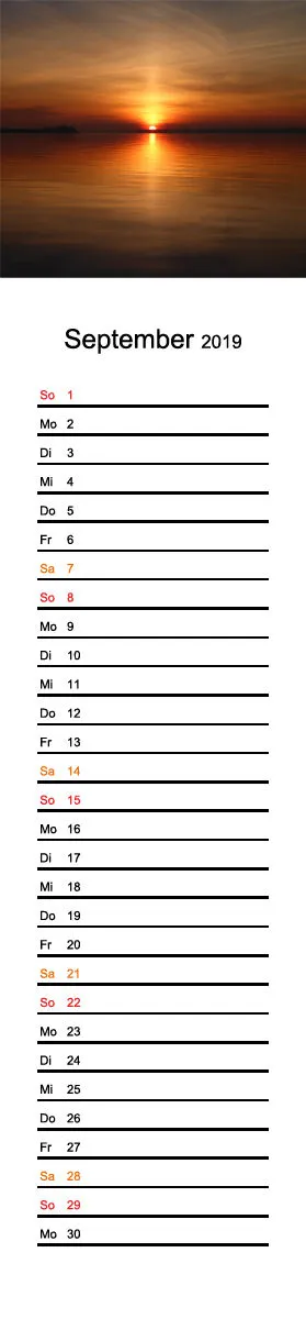 2019 (Design 17') Streifenkalender