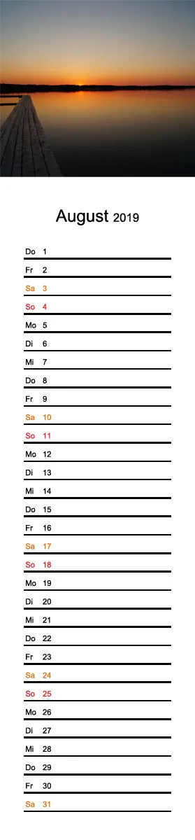 2019 (Design 17') Streifenkalender