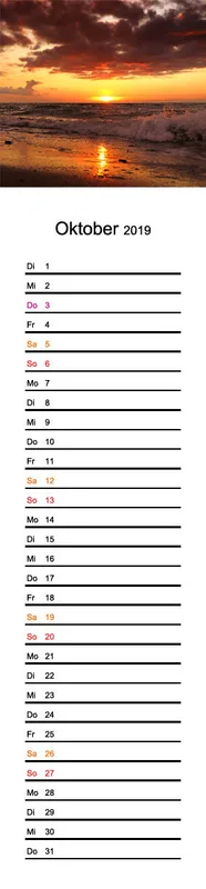 2019 (Design 17') Streifenkalender