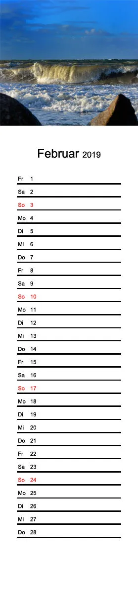 2019 (Design 15') Streifenkalender