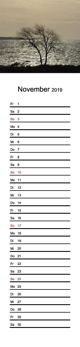 2019 (Design 15') Streifenkalender