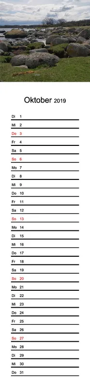 2019 (Design 15') Streifenkalender