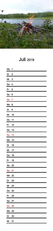 2019 (Design 15') Streifenkalender